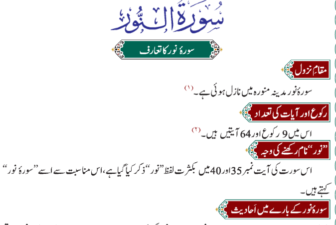 surah noor with urdu translation